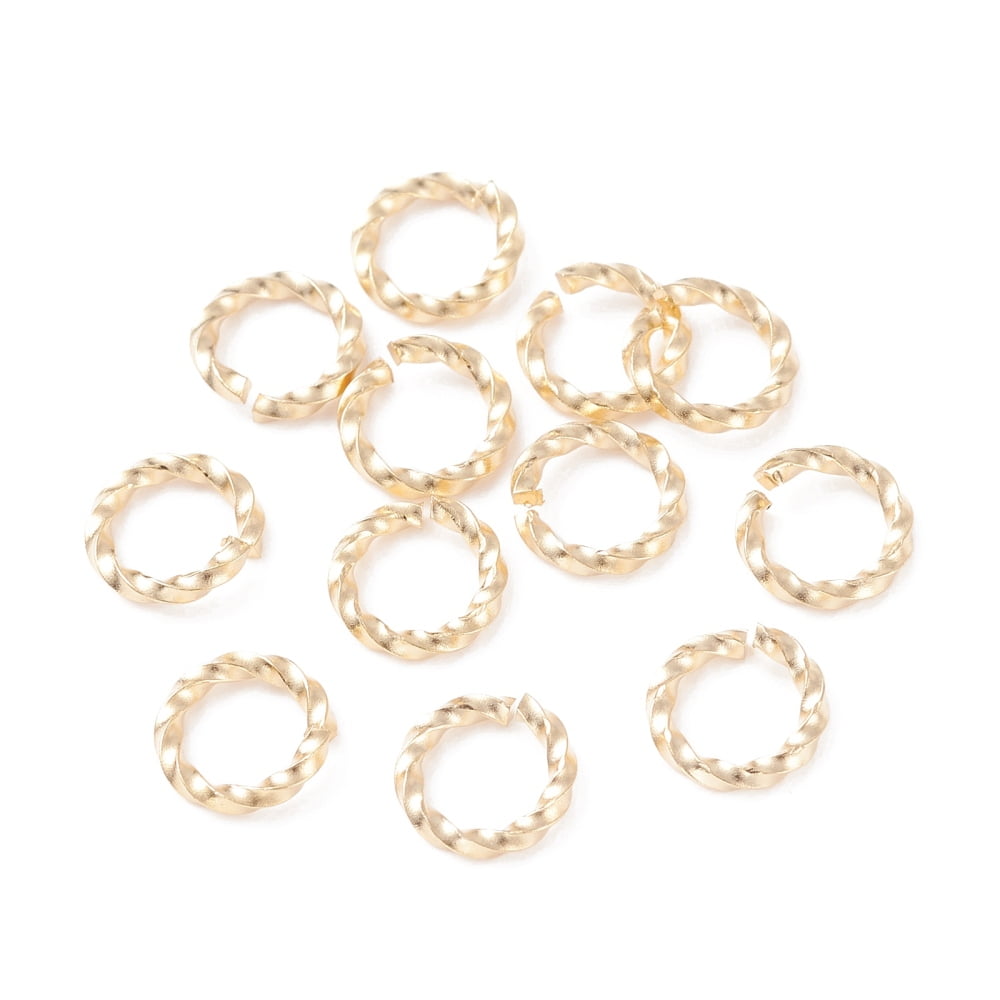 200 pc 304 Stainless Steel Jump Rings Open Jump Rings Twisted Real 24k golden Plated 18 Gauge 8x1mm Inner Diameter: 6mm