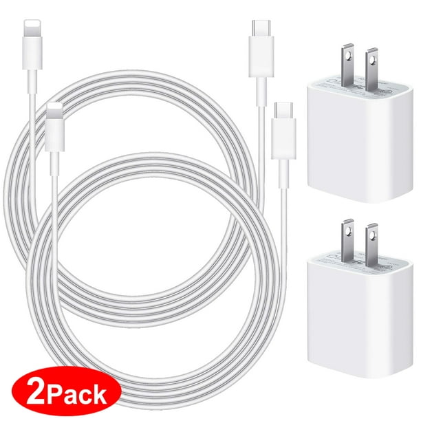 2 Pack Pd Charger Set Usb C Power Adapter Wall Charger Travel Plug With 6ft Usb C To Lightning Cord Walmart Com Walmart Com