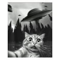 thumbnail image 2 of Funny Cat Selfie With UFOs T-Shirt, 2 of 5