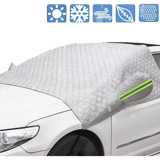 4 couches de couverture de pare-brise magnétique de voiture étanche  pare-soleil pare-soleil anti-neige gel de glace protecteur avec bande  réfléchissante