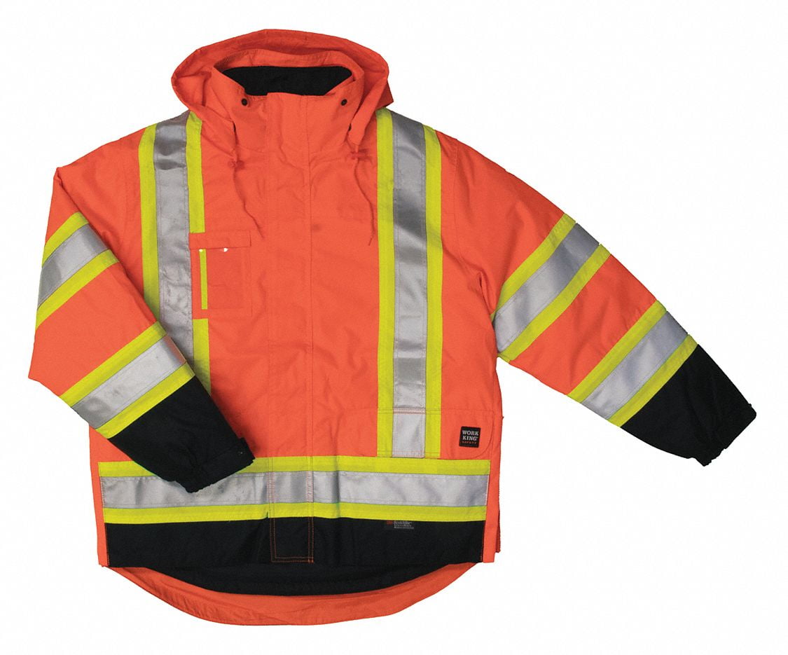 Tough Duck Hi-Vis Parka,5-in-1,Fluorescent Org,XLT S42641 - Walmart.com