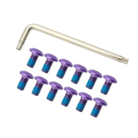 

LoyGkgas New 12pcs T25 M5 Bicycle Disc Brake Rotor Torx Bolts Bike Fix Screws (Purple)