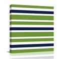 thumbnail image 2 of Canvas Wall Art Green Navy Canvas Art Print Blue White Geometric Stripes Pictures Wall Decor for Living Room Bedroom Artwork Decorations Stretched Framed Ready to Hang 8"x8", 2 of 9