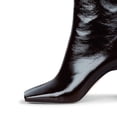 thumbnail image 2 of YDN Women Classic Closed Square Toe Ankle High Booties Chunky Mid High Heel Side Zipper Short Boots Office Shoes Size 9 Dark Red, 2 of 4