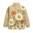 thumbnail image 5 of Uorisanigo Girls Half Zipper Sweatshirts Loose Quarter Zip Pullover Sweatshirts with Long Sleeve Fall Winter Clothes Daisy Flowers Print Half Zip Up Hoodies No Hood for Sports and Daily Wear, 5 of 7
