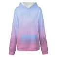 thumbnail image 6 of Girls Gradient Color Hoodie | Preppy Oversized Hooded Sweatshirt | Cute Pocket Pullover with Long Sleeve | Streetwear Casual Wear for Teen Girls(Sky Blue,4-5Years), 6 of 7