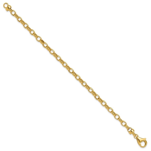 DewberryDiamonds 14k Yellow Gold Polished 4.5mm Fancy Oval Link 7.5 inch Bracelet