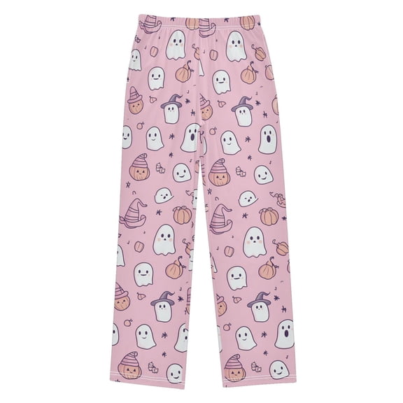 FORMRS Boys Pajama Pants with Pockets Size 6-8Y Kids Lounge Sleep Bottoms, Pink Halloween