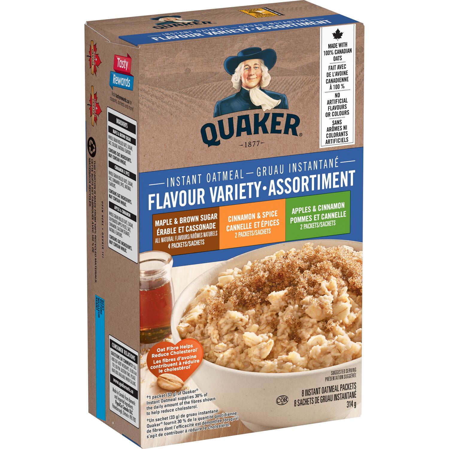 Quaker Instant Oatmeal 3 Flavour Variety Pack