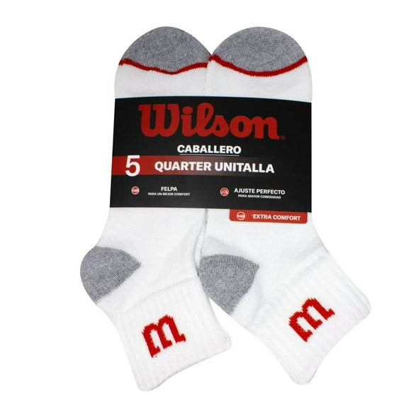 Tin Wilson para Hombre, Quarter Blanco 5 Pares Unitalla