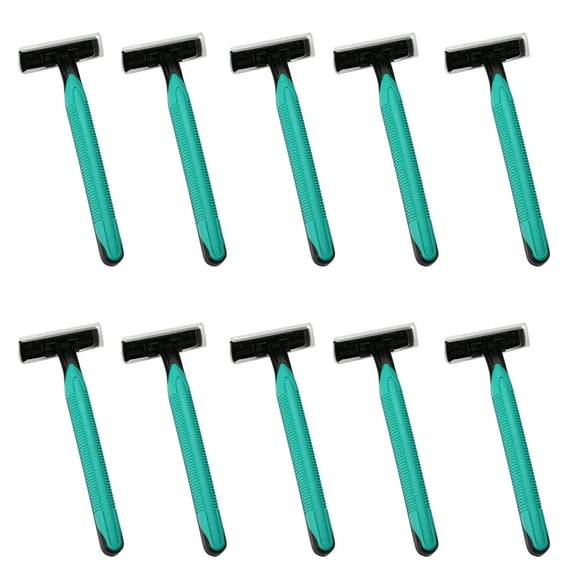 Wswqop 10pcs/set Bathrooms Travel Disposable Shaving Razor Double Blade for Men