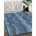 thumbnail image 3 of Ahgly Company Machine Washable Indoor Rectangle Transitional Azure Blue Area Rugs, 5' x 8', 3 of 7