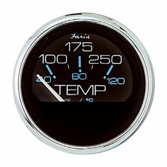 Faria Beede Instruments  2 in. Black Stainless Steel Water Temperature Gauge, 100-250 Fahrenheit