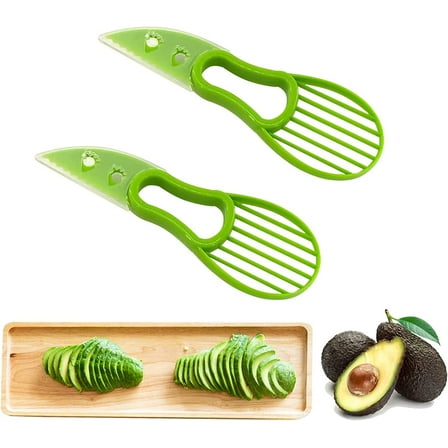 Avocado Slicer - Avocado Cutter Tool for Avocado Shredders and Pitter, 3-in-1 Avocado Slicer, Avocado Slicer Kitchen Gadget, Perfect for Mashing Avocados, Enucleation and Making Guacamole (2Pcs)