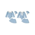 thumbnail image 2 of BemeyourBBs Toddler Baby Girl Swimsuit Infant Bathing Suit 3 Pieces Swimsuits Swim Dress Ruffle Long Sleeve Backless Top with Skirt Set Sun Hat Rash Guard Swimwear Summer Beach Wear, 2 of 9