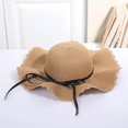 thumbnail image 1 of Sombrero de paja para adultos, visera con protección solar para playa, vacaciones, aleros grandes, novedad de verano de 2023, 1 of 4