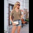 thumbnail image 4 of Blusa de Punto con Hombros Descubiertos y Cruzados para Mujer, Informal, Elegante, con Textura, para Verano Café XXL, 4 of 10