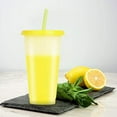 thumbnail image 6 of Trianu 7 Pack Color Changing Cups Tumblers with Lids and Straws, 24 oz Reusable Tumblers Plastic Cold Cups for Adults and Kids, 6 of 8