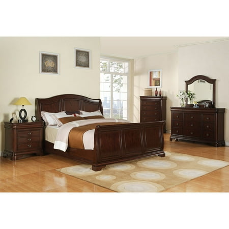 Victorian Bedroom Suite - Cambridge Corolla 5-Piece Bedroom Suite: Queen Bed, Dresser, Mirror, Chest and Nightstand