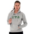 thumbnail image 4 of Peace Love Irish St Pattys Day Clover Hoodie Sweatshirt Women Brisco Brands S, 4 of 5