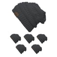 thumbnail image 1 of CC Slouch Thick Knit Beanie, Dark Melange Grey ( 6 pack ), 1 of 1