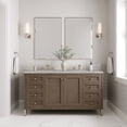thumbnail image 2 of James Martin Vanities 305-V60d-3Vsl Chicago 60" Double Basin Wood Vanity Set - Smokey, 2 of 4