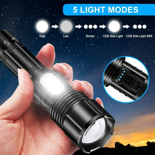 Lampe Torche LED Ultra Puissante XML-T6 1000 Lumens - Équipement caravaning