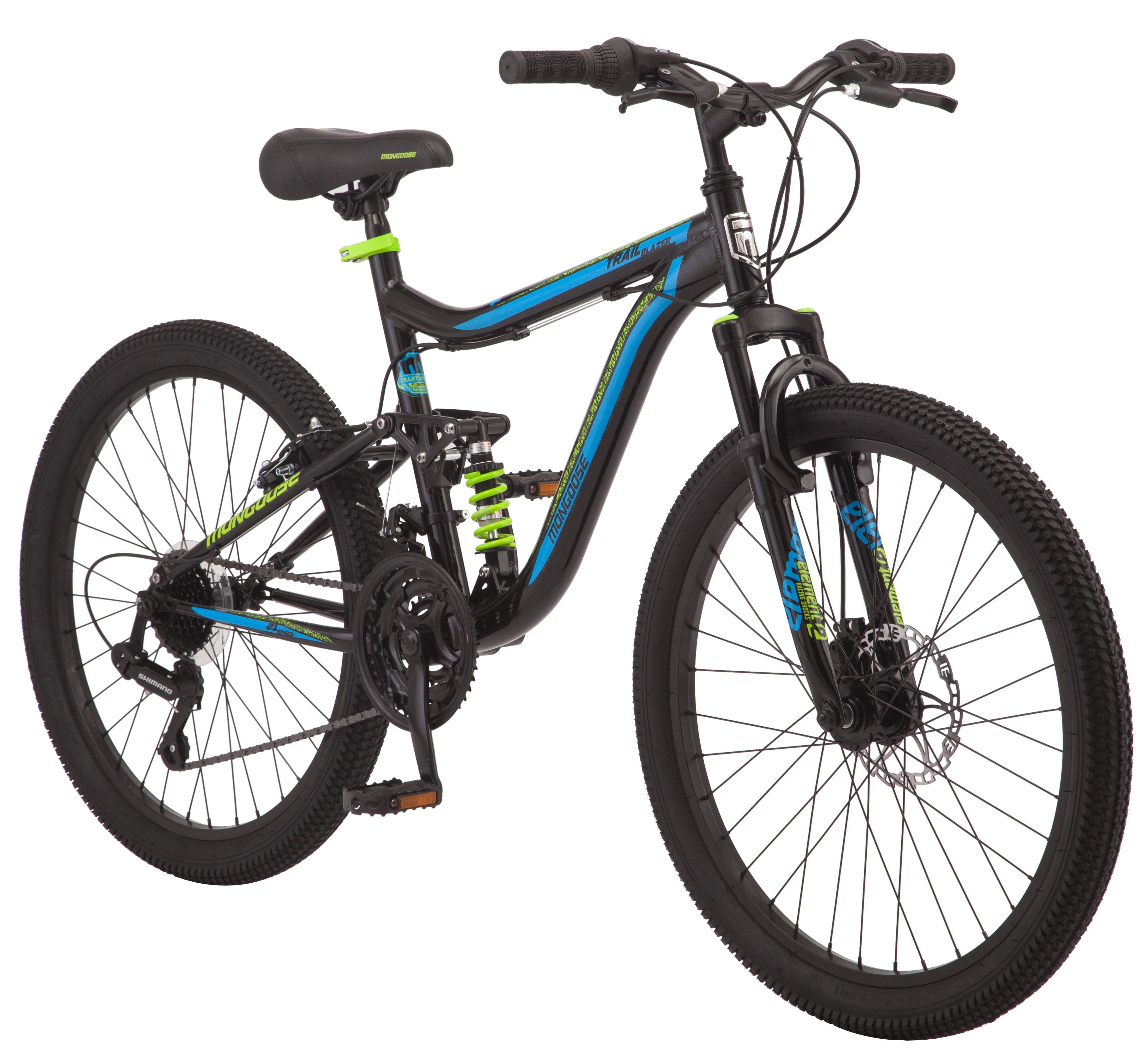 Mongoose Trail Blazer Mountain Bike, 24-inch wheels, 21 speeds, black