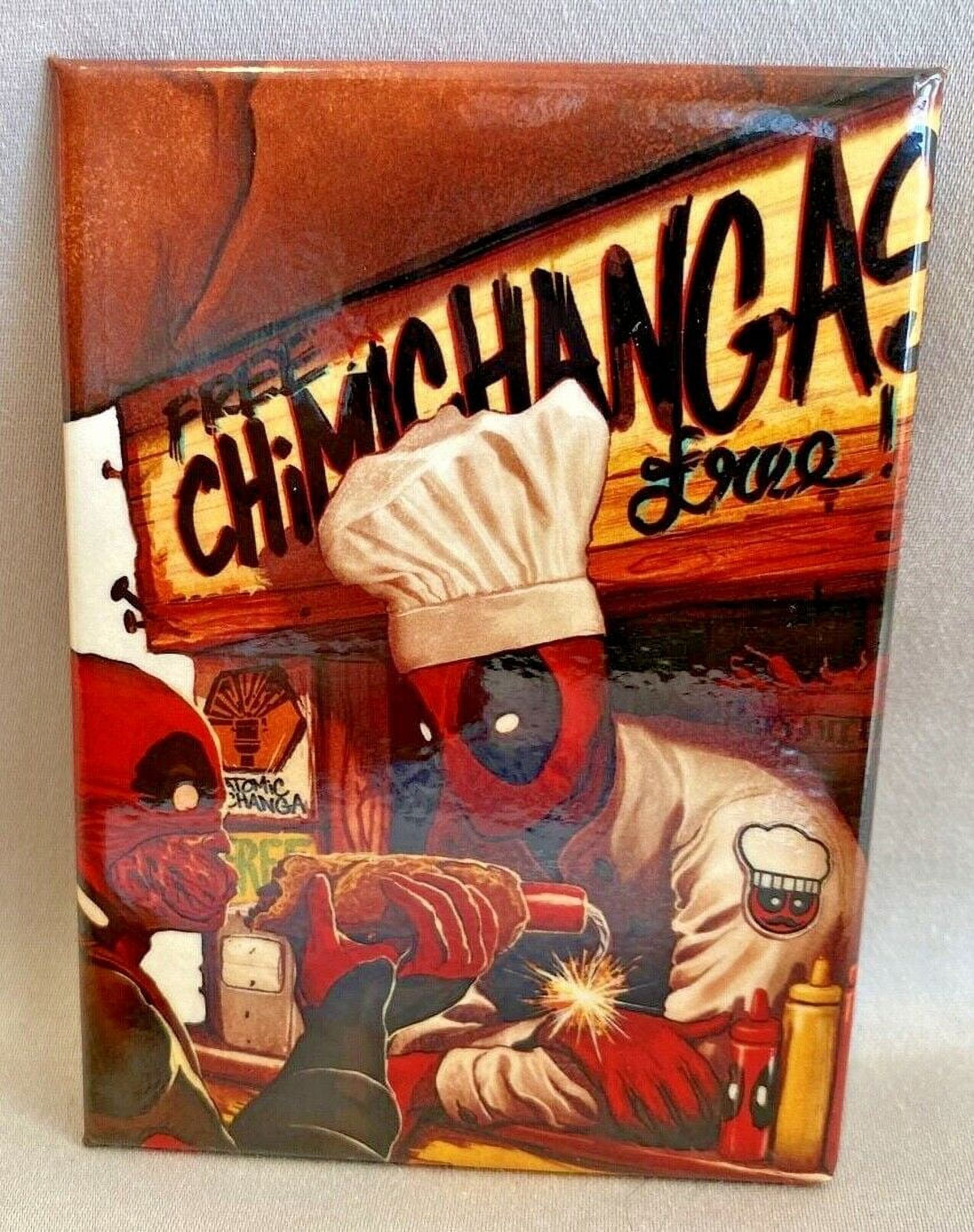 Deadpool Chimichanga Stand PHOTO MAGNET 2 1/2 x 3 1/2 ITEM: 72849MV  Ata-boy 