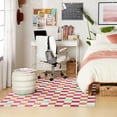 thumbnail image 4 of TOWN & COUNTRY PLAY Niko Checkmate Kid's Washable Area Rug, Soft & Plush, Safe Non-Slip Backing, Bedroom Rug, Dorm Decor, Playroom & Classroom Rugs, Red/Multi, 5'2"x7’2”, 4 of 12