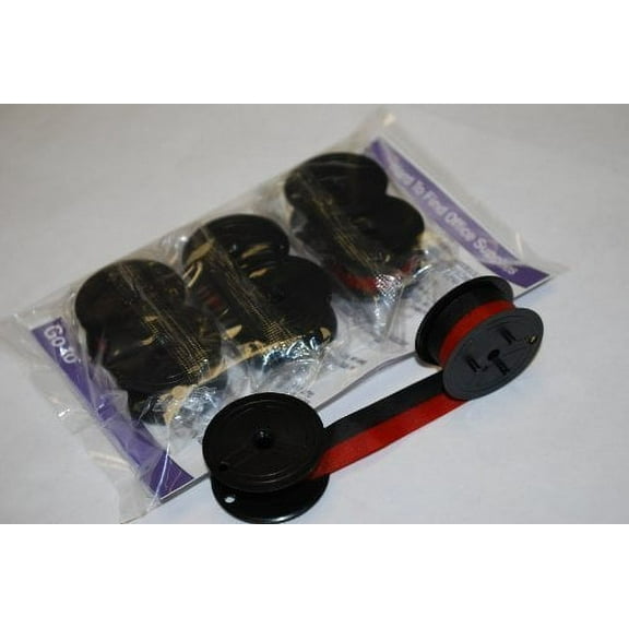 EBS Universal Heavy InkedPackage of Three Twin Spool Black & Red Calculator Ribbons Compatable with Nukote BR80C, BRM233, BM233 GRC? A 54, E-201, SHARP, CASIO, VICTOR, CANON, PANASONIC, ADLER-ROYAL, M