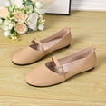 thumbnail image 5 of Wensltd Women Mary Jane Flat Shoes Round Toe Solid Color Daily Office Breathable Casual Shoes Wide Width, 5 of 8