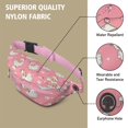 thumbnail image 5 of Fanny Pack Pink Christmas Santa Pattern Waist Pack Bag,Running Cross Bag,Waterproof Large Fanny Packs for Women Men for Travel Running Hiking Cycling, 5 of 6