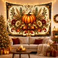 thumbnail image 3 of Pumpkin and Dahlia Against Baroque Frame, Cozy Vintage for Autumn Decor Lovers, Botanical Harvest Wall Art, Thanksgiving Gift, Tapestry Wall Hanging for Living Room and Bedroom, 3 of 7