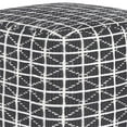 thumbnail image 3 of Pemberly Row Boho Square Pouf in Slate Gray and White Handloom Woven Pattern, 3 of 6