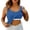 Blue, variant on Womens Tank Tops with Built in Bras Stretchy Ribbed Scoop Neck Slim Fit Padded Sleeveless Shirt Basic Tanks