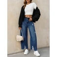 thumbnail image 6 of Women Barrel Leg Casual Jeans Loose Copped Ripped Denim Pants, 6 of 6