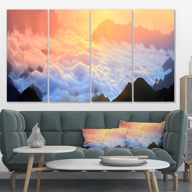 Foggy Carpathian Hills Panorama - Landscape Photography Canvas Print