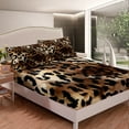 thumbnail image 4 of Erosebridal Leopard Print Queen Size Bed Sheets Set,Brown Leopard Sheet Set for Youth,Cheetah Sheets,Valentine's Day Flat Fitted Sheet with 2 Pillowcases Deep Pockets, 4 of 5