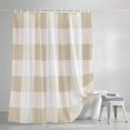 thumbnail image 3 of Cream White Buffalo Check Shower Curtains for Bathroom, Farmhouse Plaid Modern Geometric Waterproof Fabric Shower Curtain, Decorative Bathroom Curtain for Bathtub, 72"x72" , No Hooks Included, 3 of 9