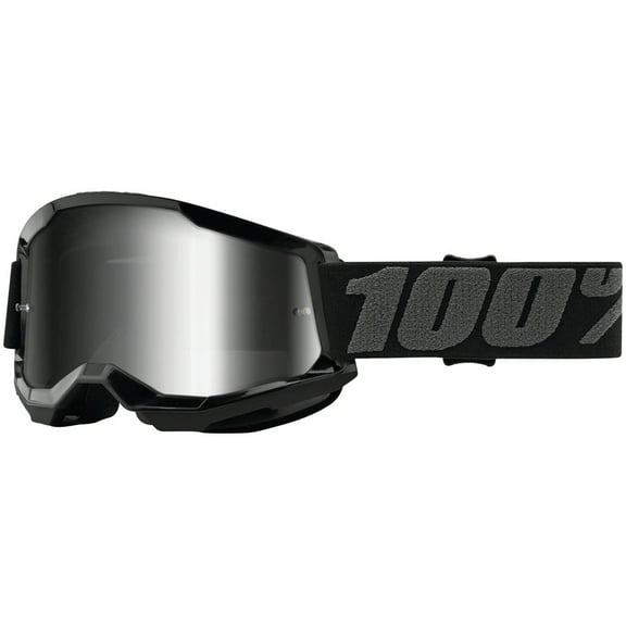 100% Strata 2 Goggles (OSFM, Black / Silver Mirror Lens)