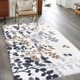 thumbnail image 2 of Area Rugs 2.7'x5', Grey Brown Leaves Carpet for Living Room Bedroom Dining Room, Summer Botanical Throw Kitchen Rugs Non Slip Washable Rectangle Indoor Outdoor Rugs, 2 of 8