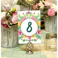 thumbnail image 2 of Darling Souvenir Double Sided Print Floral Frame Corner Table Numbers Wedding Reception Table Cards Decor-4" x 6" (1 to 30), 2 of 4