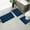 🔥 Blue_New#5879, variant on Bathroom Rug Set 3 Piece | Large Non Slip Bath Mat, Toilet Contour Rug, Soft Velvet Fleece, Water Absorbent, Machine Washable | Blue Gray Black | Thick Foam | 19.6x31.4in, 15.7x23.6in, 15.7x19.7in