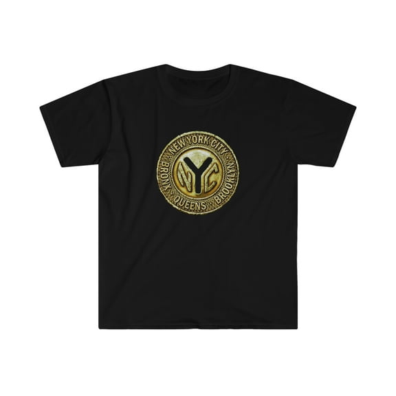 Retro NYC Subway Token graphic coin Unisex Softstyle T-Shirt