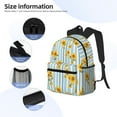 thumbnail image 4 of Daiia Blue White Striped Sunflower School Backpack for Men Women, Unisex Large Waterproof Bookbag Schoolbag Casual Daypack for High School/College/Teens/Travel/Work Black, 4 of 8