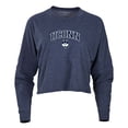 thumbnail image 2 of Women's Navy UConn Huskies Oversized Cropped Retro Long Sleeve T-Shirt, 2 of 3