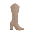 thumbnail image 2 of Platonia | Bota Larga Slim De Tacón Milan Cabra Piel Sintético Arena Para Mujer, 2 of 5