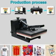 Fichiouy 16 x 24" Clamshell Smart Heat Press Machine T-shirt DIY Sublimation Transfer 1400W