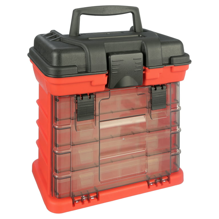 Stalwart Portable Tool Storage Box - Small Parts Organizer with 4 Trays